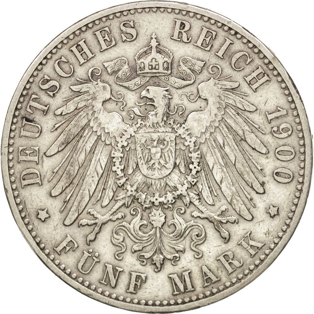 German States, HAMBURG, 5 Mark, 1900, Hamburg, EF(40-45), Silver, KM:610