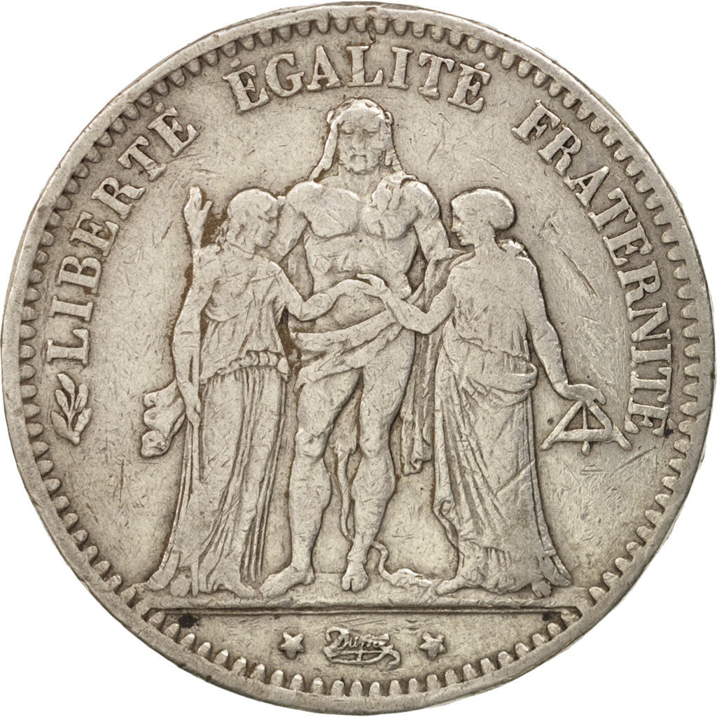 France, Hercule, 5 Francs, 1876, Bordeaux, VF(20-25), Silver, KM:820.2