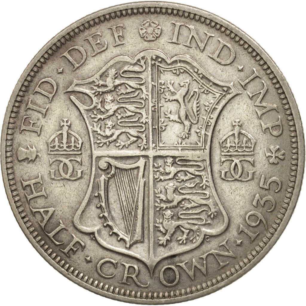 Großbritannien, George V, 1/2 Crown, 1935, S+, Silber, KM:835