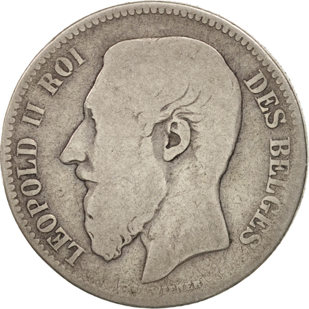 Belgium, Leopold II, 2 Francs, 2 Frank, 1867, VG(8-10), Silver, KM:30.2