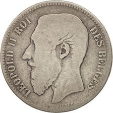 Belgium, Leopold II, 2 Francs, 2 Frank, 1867, VG(8-10), Silver, KM:30.2