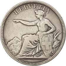 Switzerland, 5 Francs, 1874, Brussels, VF(20-25), Silver, KM:11