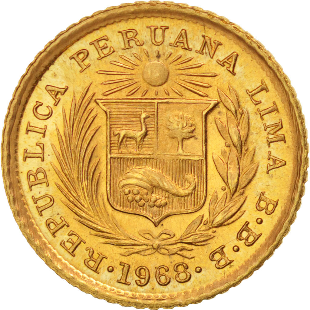Perù, 1/5 Libra, Pound, 1968, BBB, Lima, SPL, Oro, KM:210