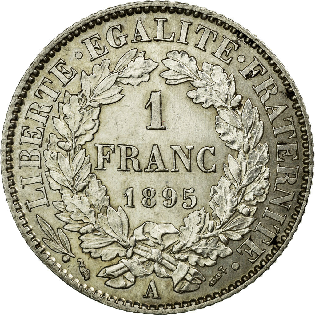 Coin, France, Cérès, Franc, 1895, Paris, MS(60-62), Silver, KM:822.1