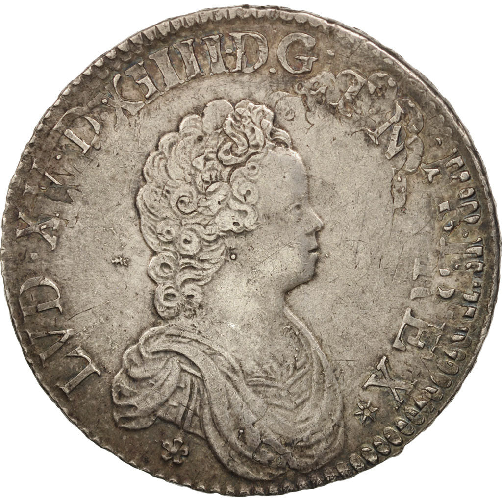 Coin, France, Louis XV, Écu Vertugadin, Ecu, 1716, Caen, EF(40-45), Silver