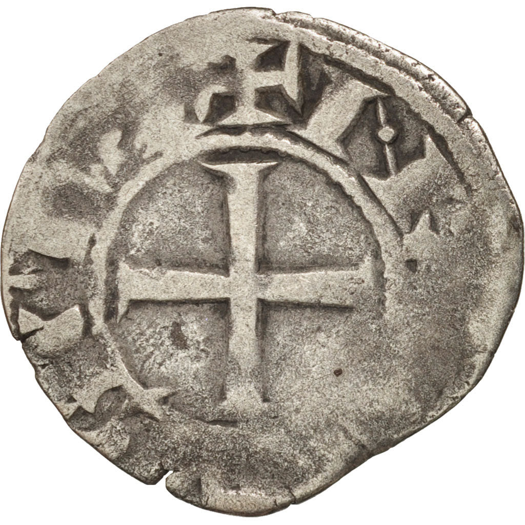 France, Bretagne, Anonymous, Denarius, Nantes, VF(20-25), Silver, Boudeau:28