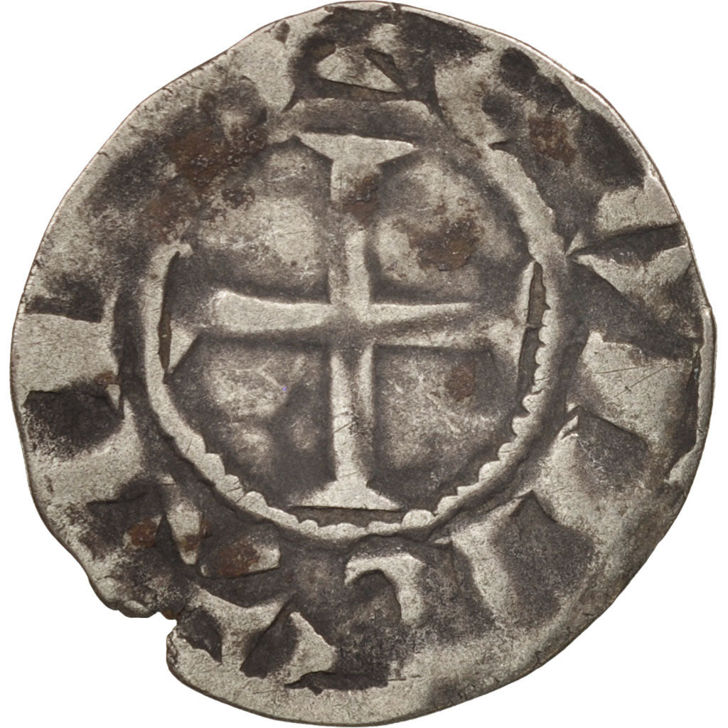 Moneta, Francia, Bretagne, Anonymous, Denarius, Guingamp, MB, Argento