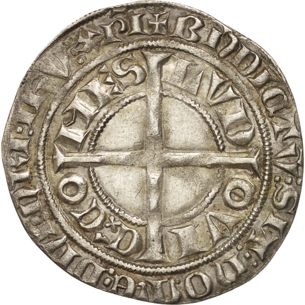 France, FLANDERS, Louis II de Male, Gros au lion, AU(50-53), Boudeau:2230