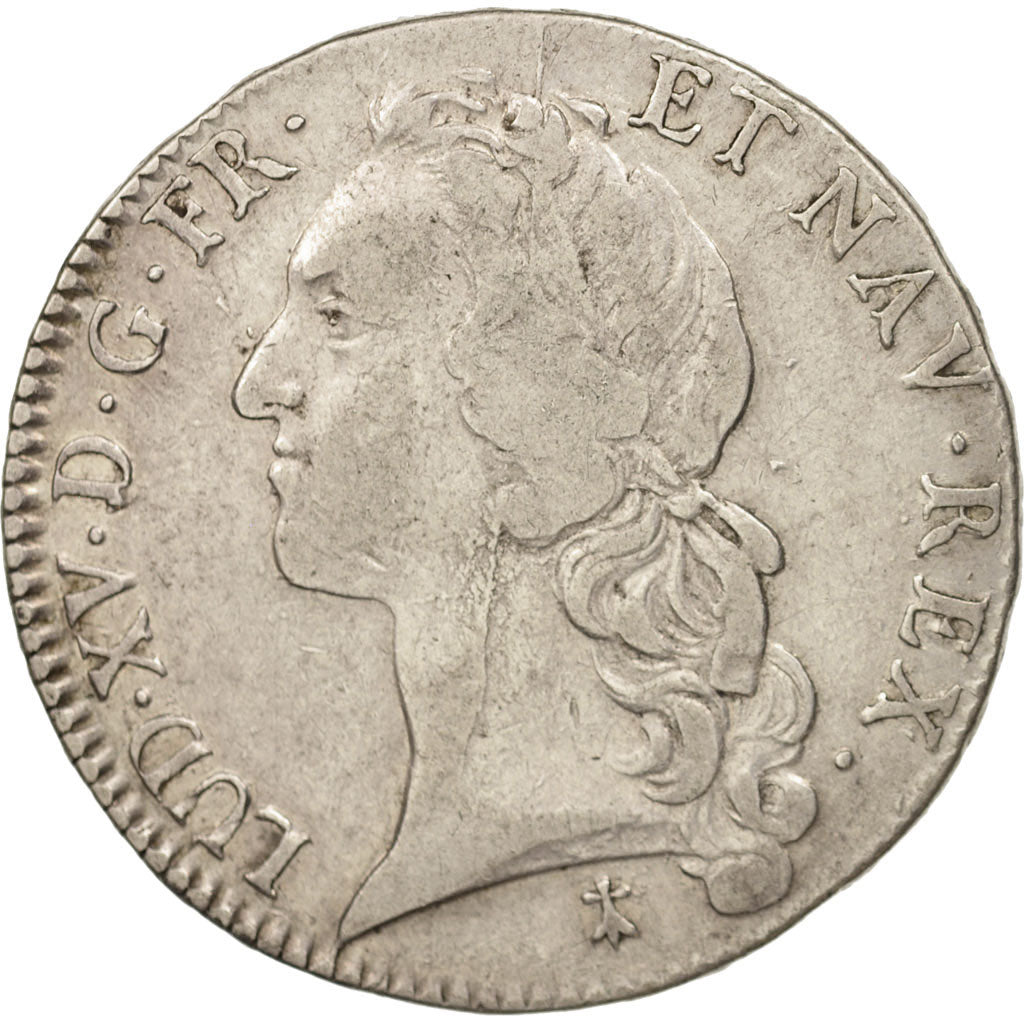 Frankrijk, Louis XV, Écu au bandeau, 1755, Rennes, Zilver, FR+, Gadoury:322