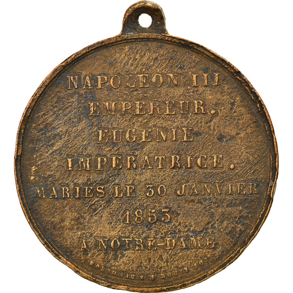 France, Medal, Mariage de Napoléon III et Eugénie à Notre Dame, History