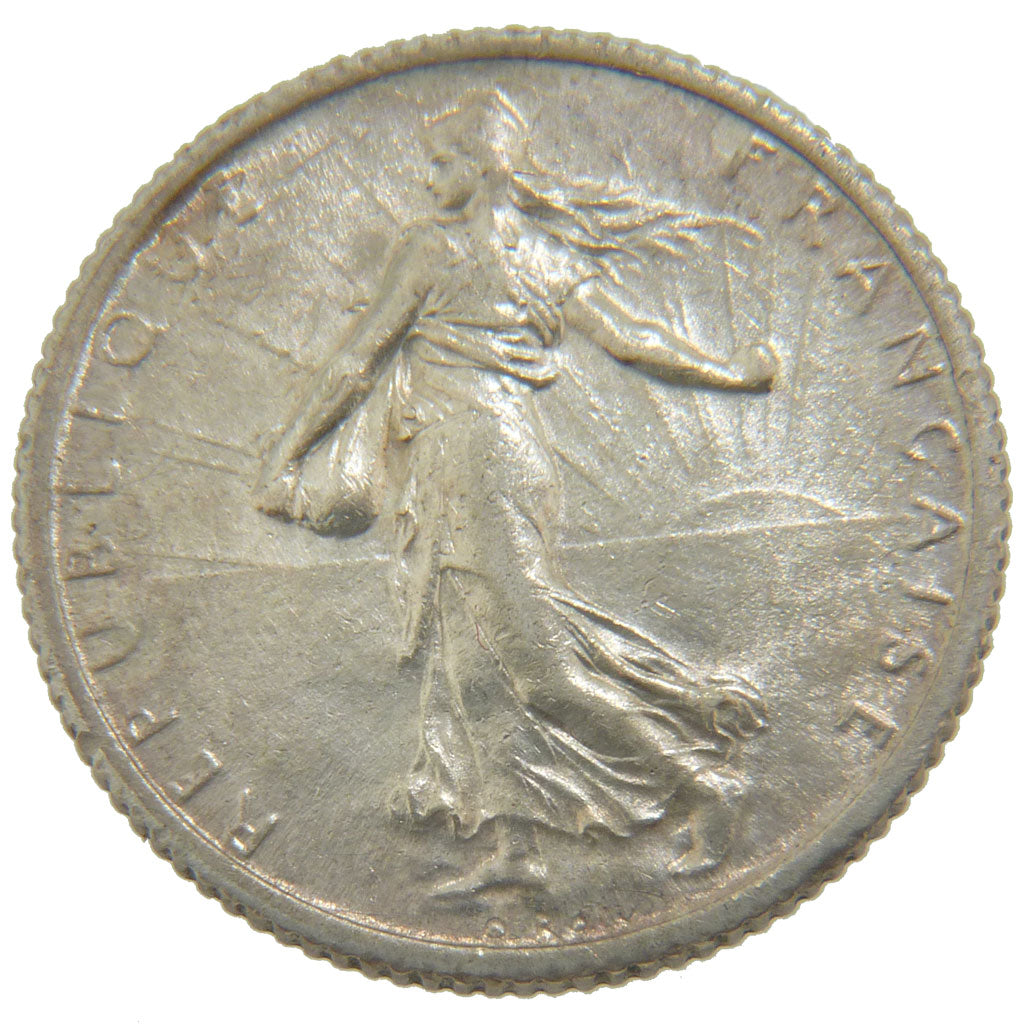 FRANCE, Semeuse, Franc, 1911, Paris, KM #844.1, MS(60-62), Silver, 23, Gadoury..