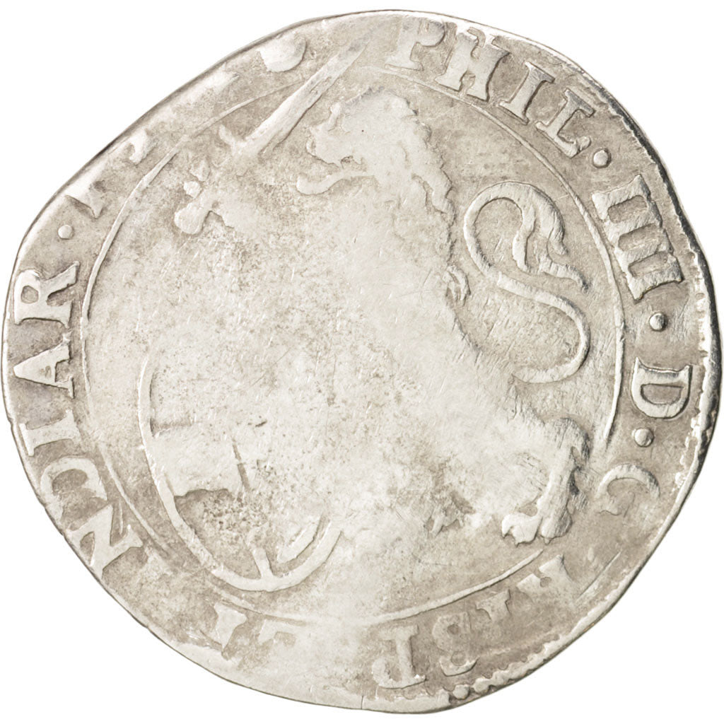 Spanish Netherlands, BRABANT, Escalin, 1623, Antwerp, VG(8-10), Silver, KM:52.1
