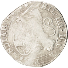 Spanish Netherlands, BRABANT, Escalin, 1623, Antwerp, VG(8-10), Silver, KM:52.1