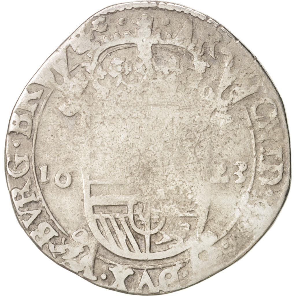 Spanish Netherlands, BRABANT, Escalin, 1623, Antwerp, VG(8-10), Silver, KM:52.1