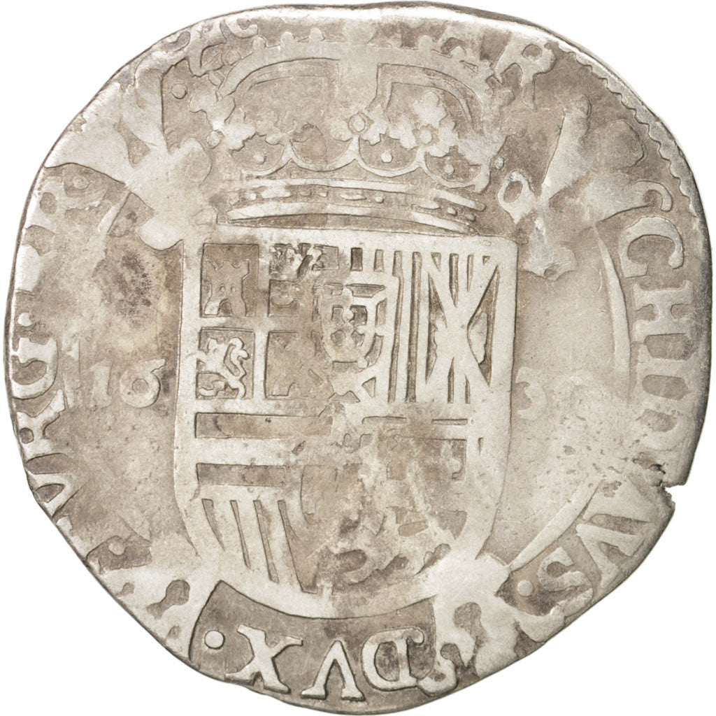 Spanish Netherlands, BRABANT, Escalin, 1630, Antwerp, VF(30-35), Silver, KM:52.1