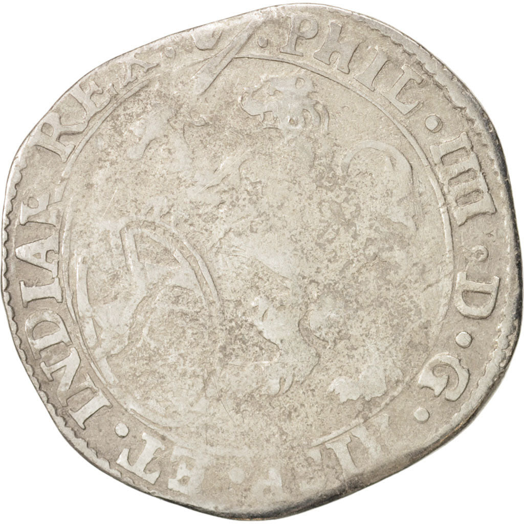 Spanish Netherlands, BRABANT, Escalin, 1621, Antwerp, F(12-15), Silver, KM:52.1