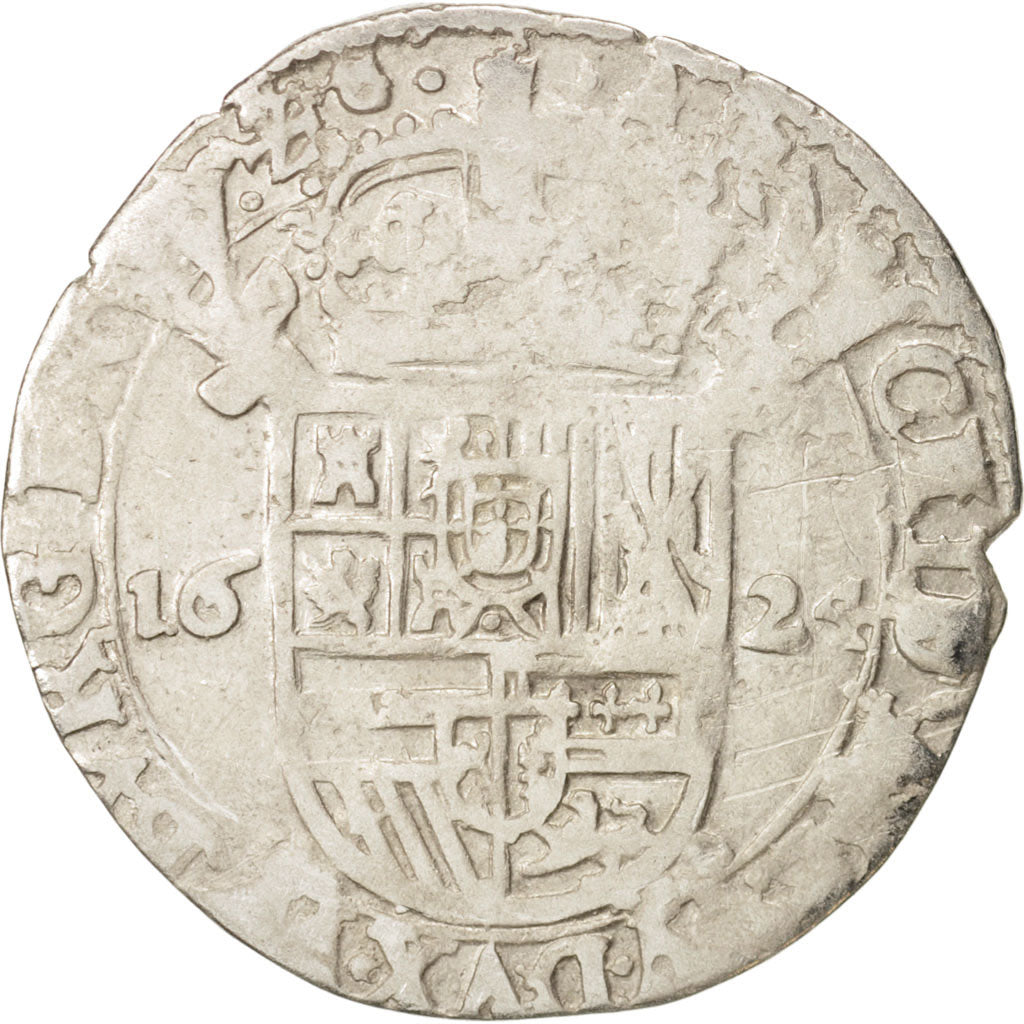 Coin, Spanish Netherlands, BRABANT, Escalin, 1624, Antwerp, VF(30-35), Silver