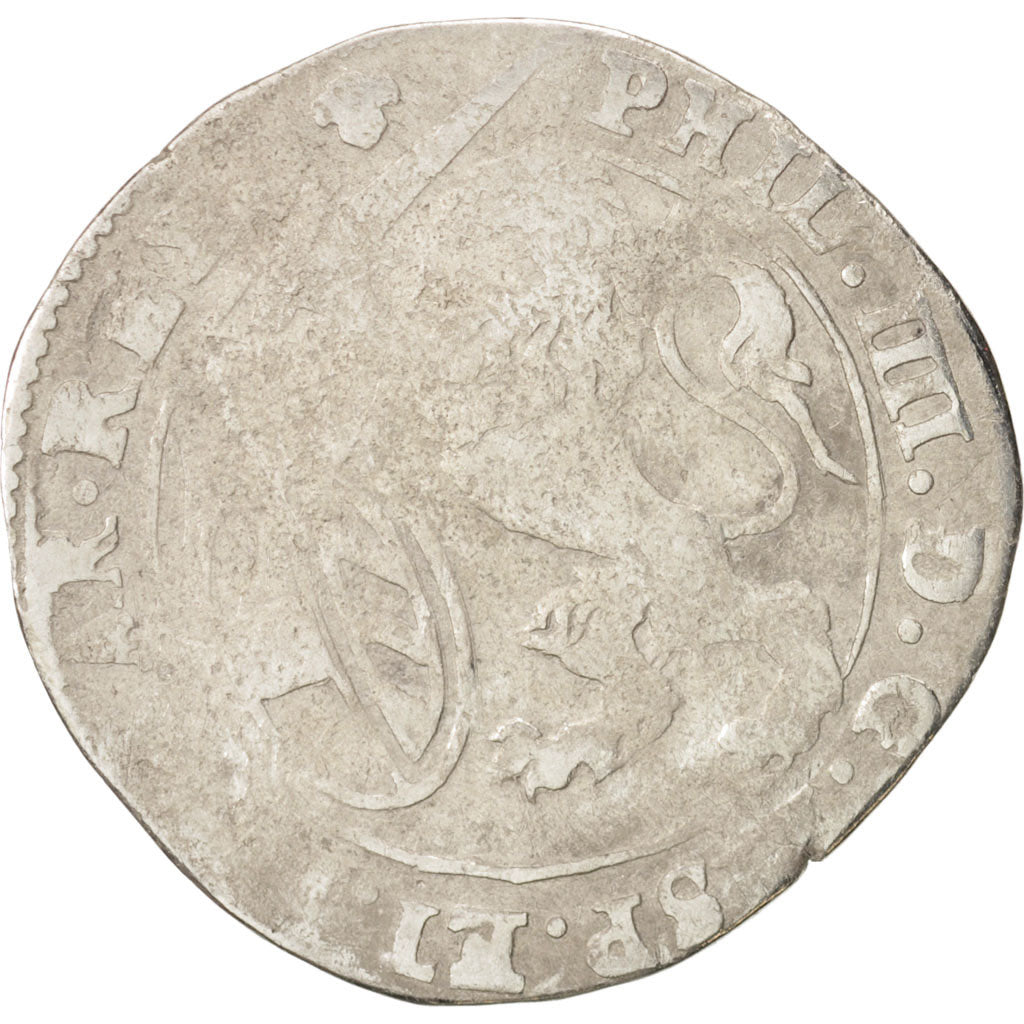 Coin, Spanish Netherlands, BRABANT, Escalin, 1623, Brabant, F(12-15), Silver