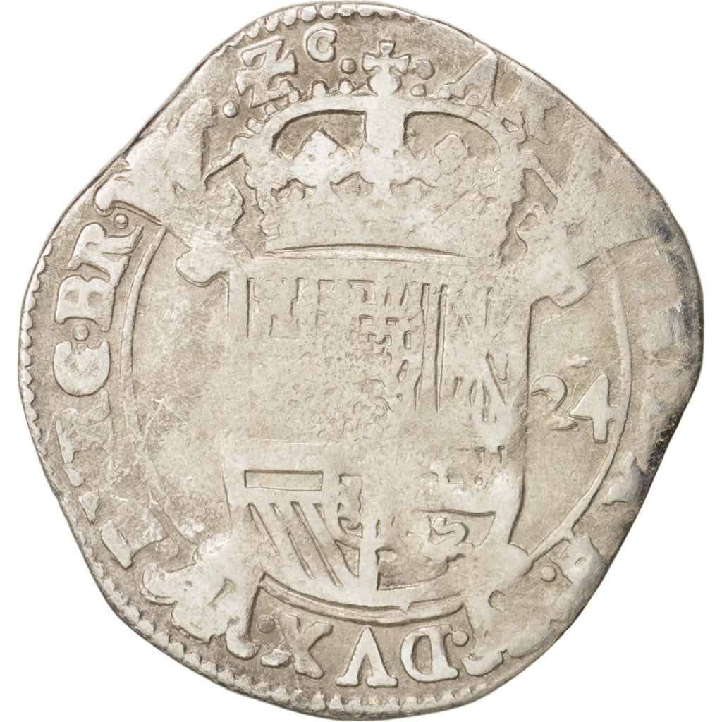 Coin, Spanish Netherlands, BRABANT, Escalin, 1624, Brabant, VF(20-25), Silver