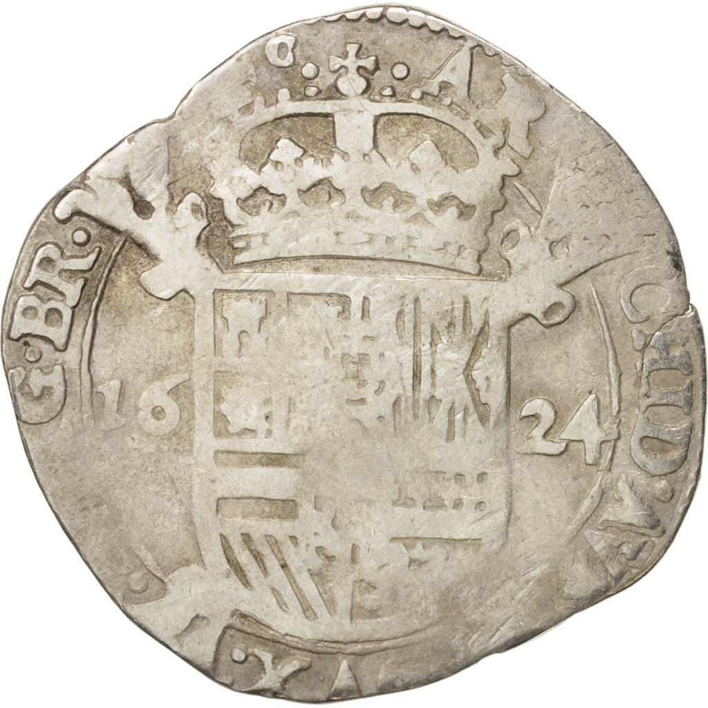 Coin, Spanish Netherlands, BRABANT, Escalin, 1624, VF(20-25), Silver