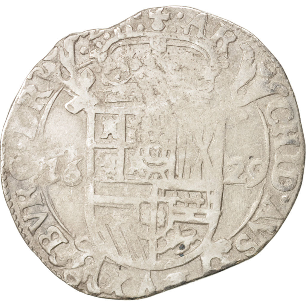 Spanish Netherlands, BRABANT, Escalin, 1629, Antwerp, VF(20-25), Silver, KM:52.1