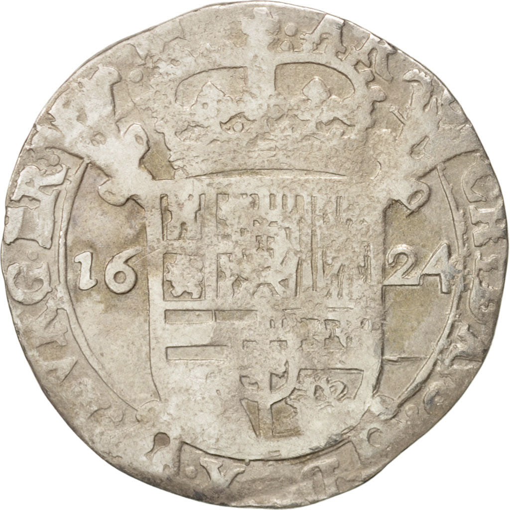 Spanish Netherlands, BRABANT, Escalin, 1624, Brussels, VF(20-25), KM:52.3