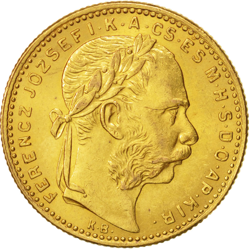 Hungary, Franz Joseph I, 8 Forint 20 Francs, 1889, AU(55-58), Gold, KM:467