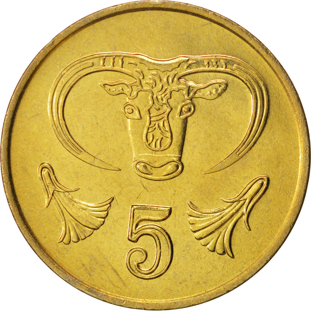 Coin, Cyprus, 5 Cents, 1988, MS(64), Nickel-brass, KM:55.2