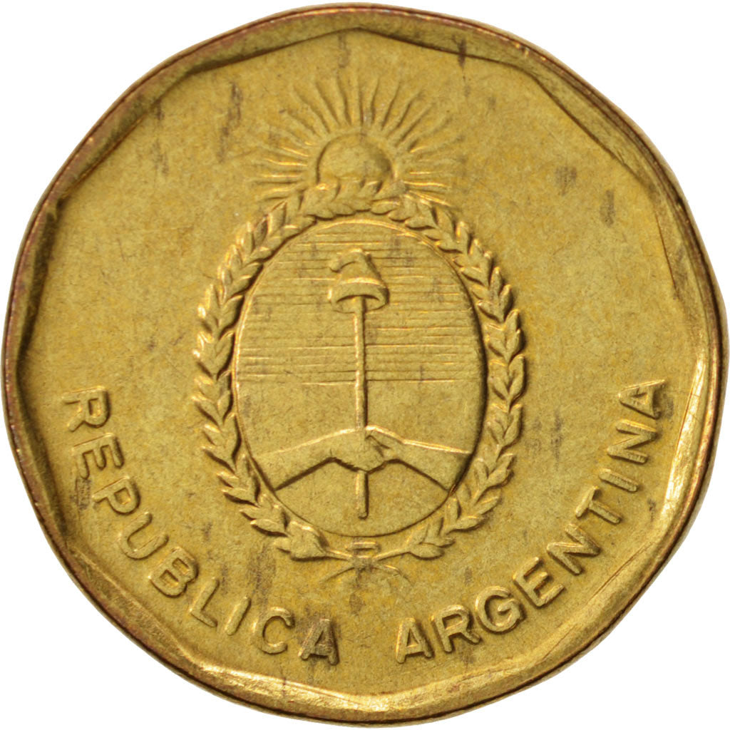 Coin, Argentina, 10 Centavos, 1987, MS(63), Brass, KM:98