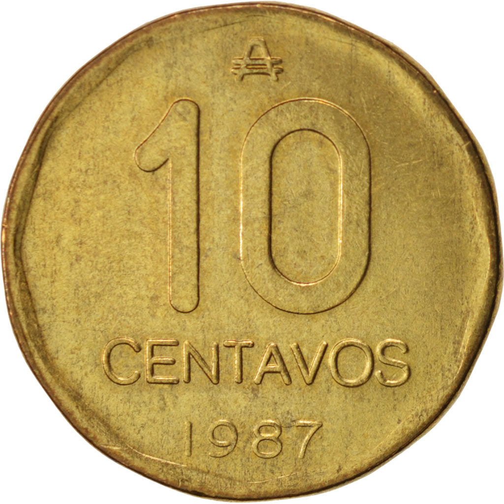Coin, Argentina, 10 Centavos, 1987, MS(63), Brass, KM:98