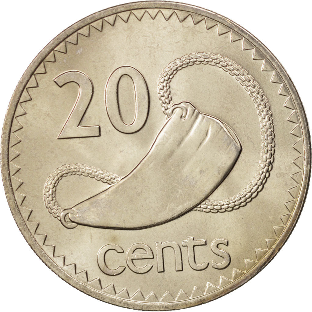 Coin, Fiji, Elizabeth II, 20 Cents, 1985, MS(65-70), Copper-nickel, KM:31