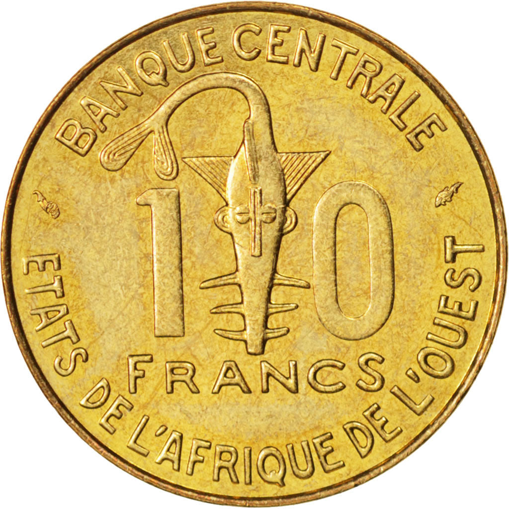 Moneta, Stati dell'Africa occidentale, 10 Francs, 1987, FDC, Alluminio-bronzo