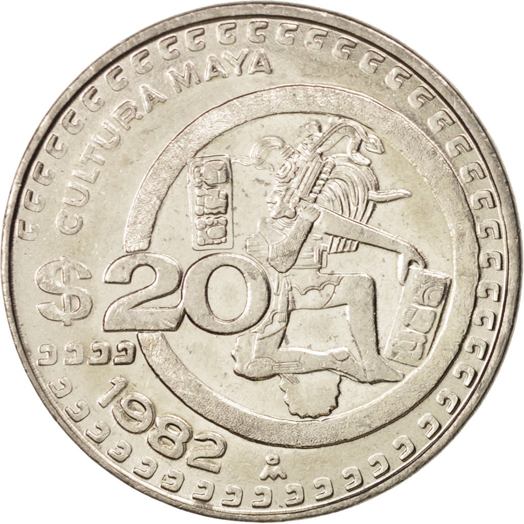 Coin, Mexico, 20 Pesos, 1982, Mexico City, MS(60-62), Copper-nickel, KM:486