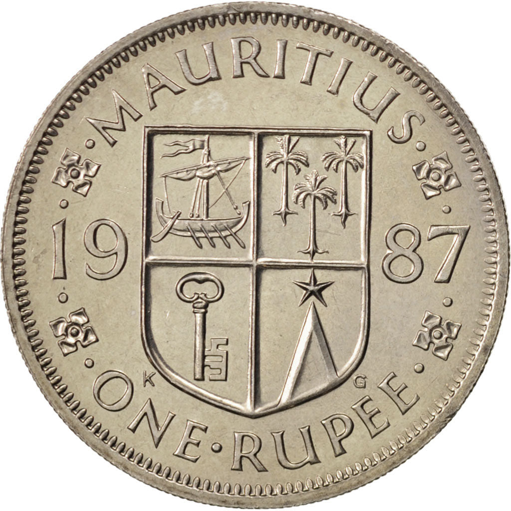 Moneda, Mauricio, Rupee, 1987, FDC, Cobre - níquel, KM:55