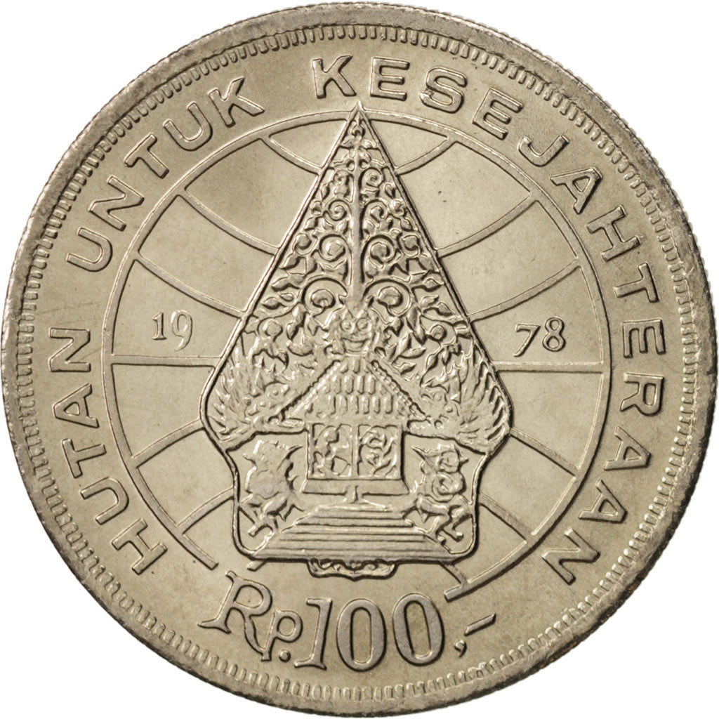 Indonesia, 100 Rupiah, 1978, MS(65-70), Copper-nickel, KM:42