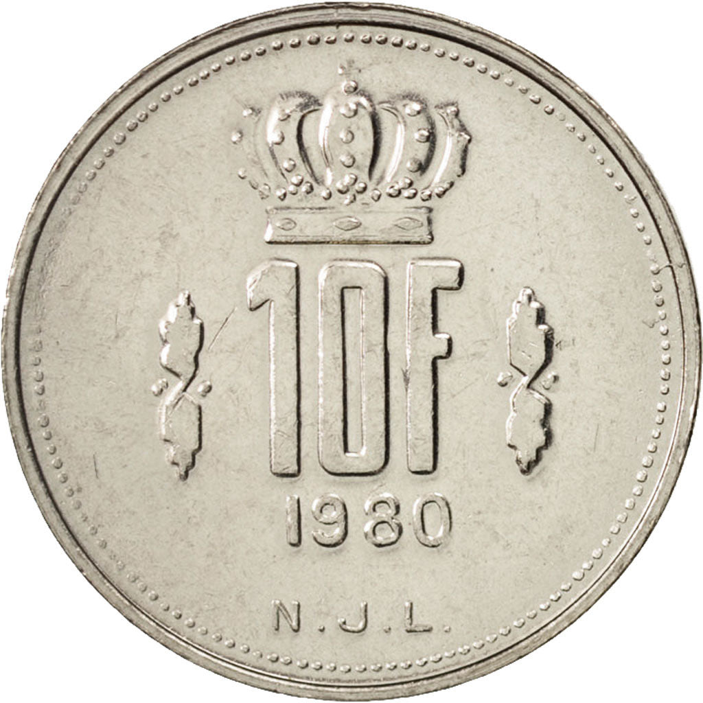 Luxembourg, Jean, 10 Francs, 1980, MS(65-70), Nickel, KM:57