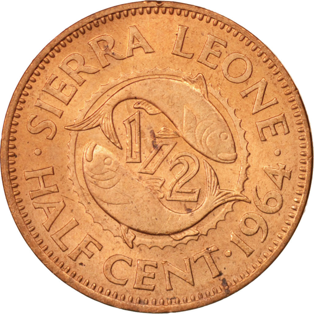 Moneta, Sierra Leone, 1/2 Cent, 1964, British Royal Mint, SPL+, Bronzo, KM:16