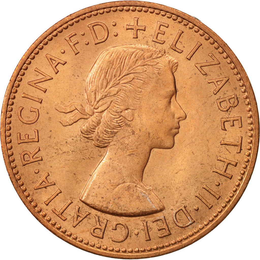 Great Britain, Elizabeth II, Penny, 1966, MS(63), Bronze, KM:897