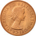 Great Britain, Elizabeth II, Penny, 1966, MS(63), Bronze, KM:897