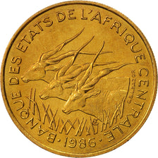 Central African States, 25 Francs, 1986, Paris, MS(65-70), Aluminum-Bronze