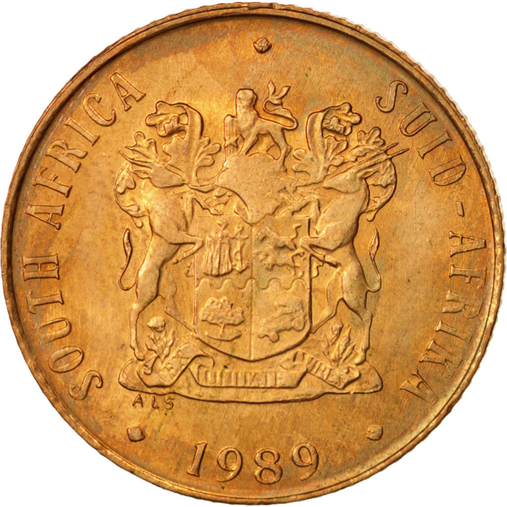 Coin, South Africa, 2 Cents, 1989, MS(60-62), Bronze, KM:83