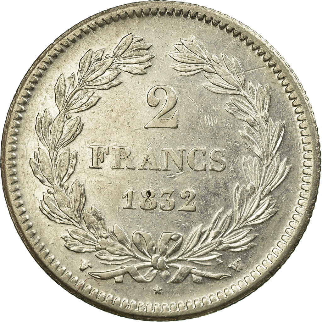Coin, France, Louis-Philippe, 2 Francs, 1832, Lille, AU(50-53), Silver