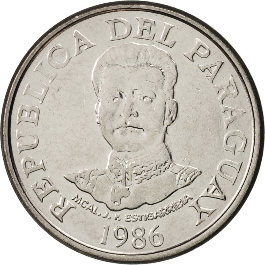 Paraguay, 50 Guaranies, 1986, MS(63), Stainless Steel, KM:169