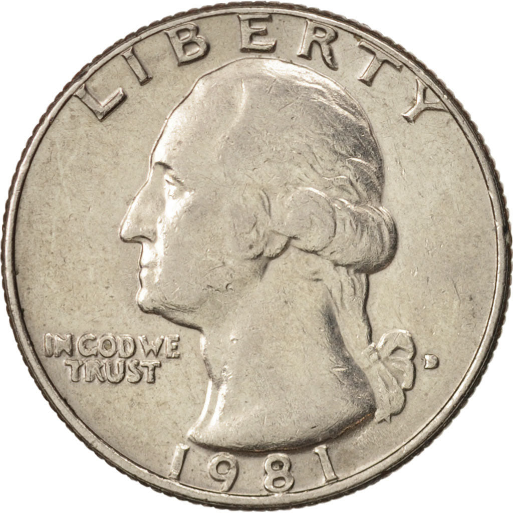 Coin, United States, Washington Quarter, Quarter, 1981, U.S. Mint, Philadelphia