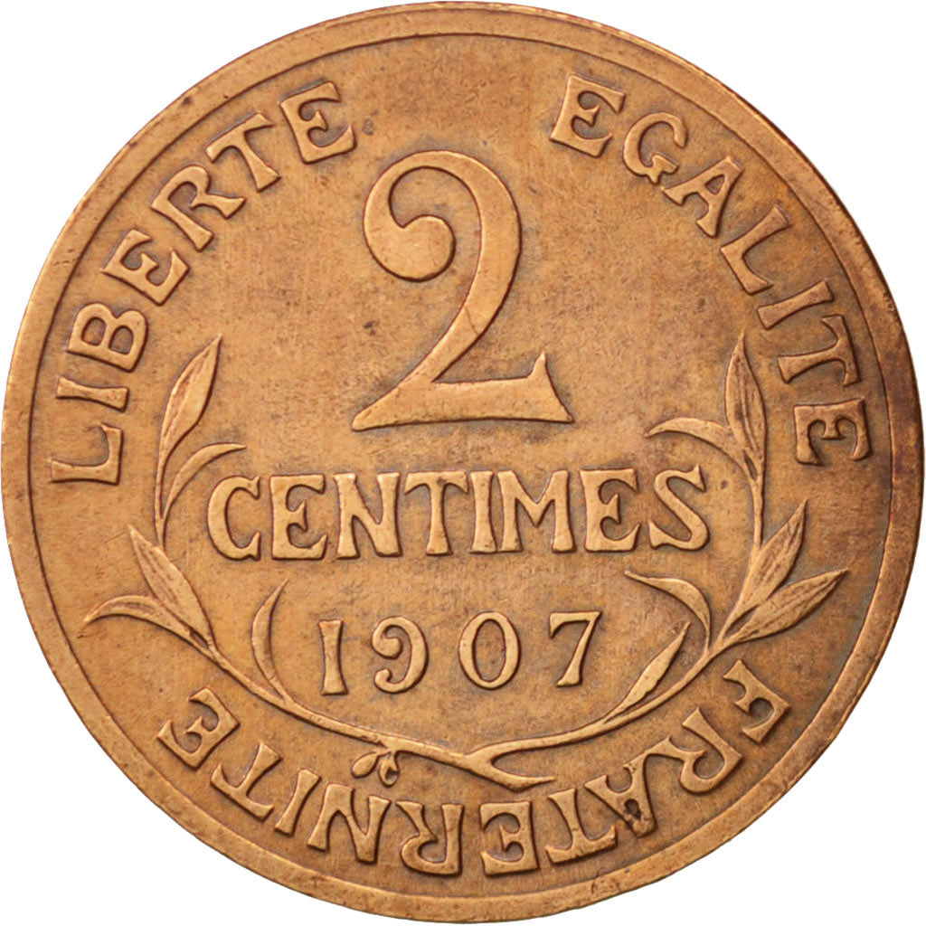 Francia, Dupuis, 2 Centimes, 1907, Paris, EBC, Bronce, KM:841, Gadoury:107
