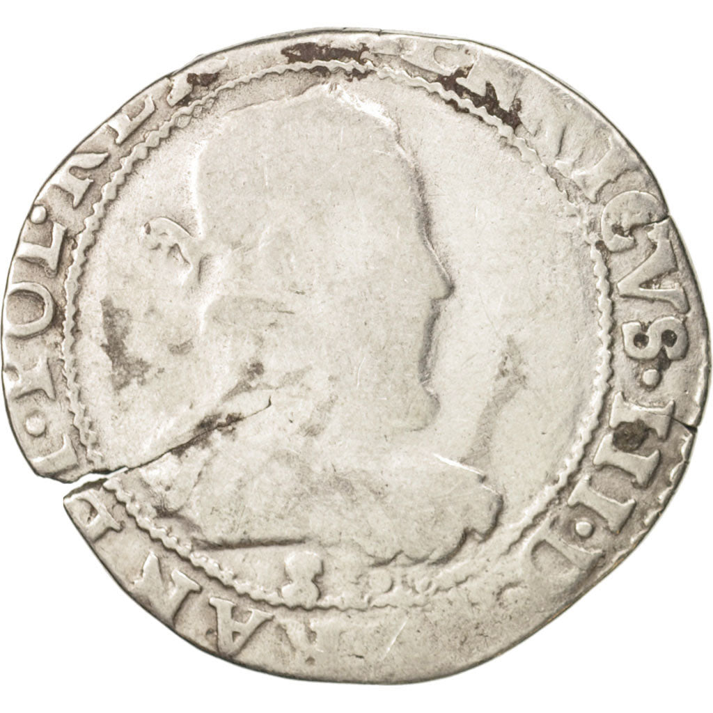 Coin, France, 1/2 Franc, 1579, Troyes, VG(8-10), Silver, Sombart:4716