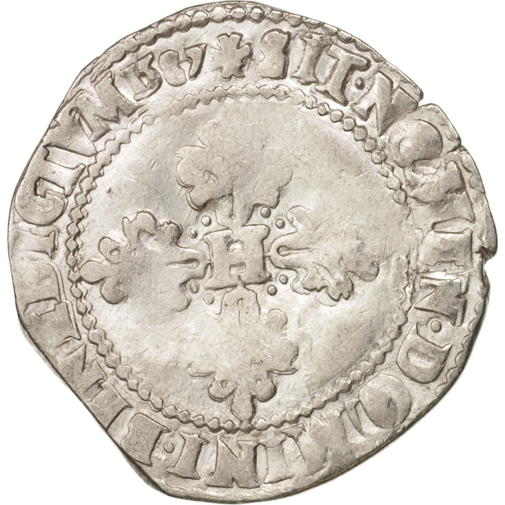 Coin, France, 1/2 Franc, 1587, Angers, VF(20-25), Silver, Sombart:4716