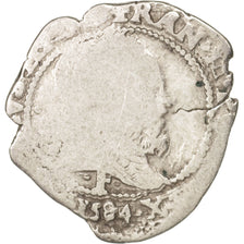 France, Henri III, 1/4 Franc au col fraisé, 1584/79, Angers, VG(8-10), Silver