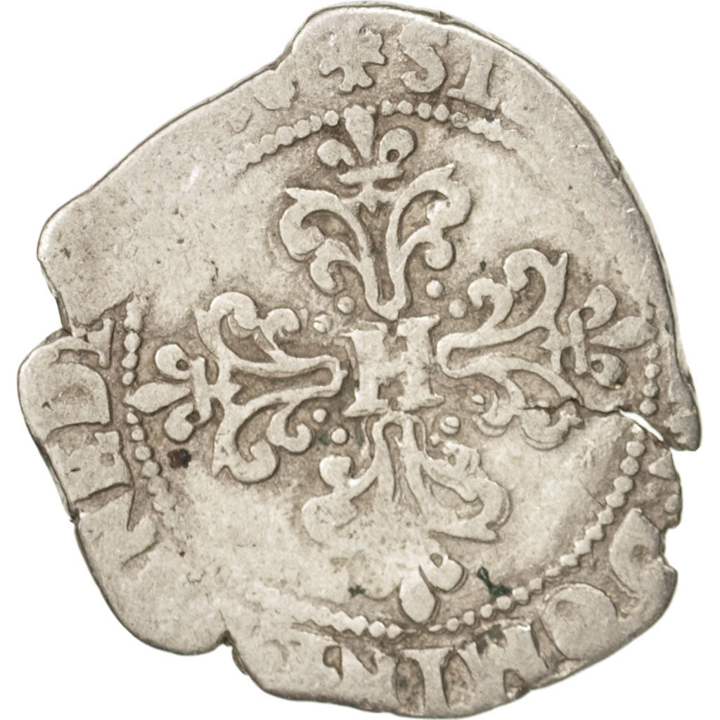France, Henri III, 1/4 Franc au col fraisé, 1584/79, Angers, VG(8-10), Silver