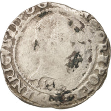 Coin, France, Franc au Col Plat, 1582, Bayonne, VG(8-10), Silver, Sombart:4714